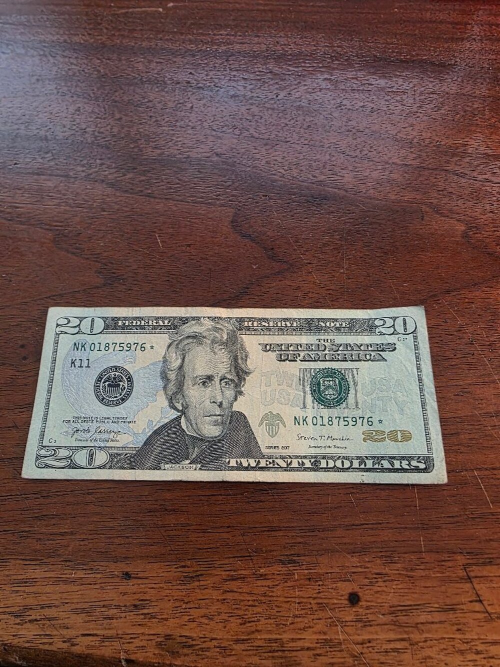 2017 STAR NOTE $20 DOLLAR BILL COLLECTIBLE.